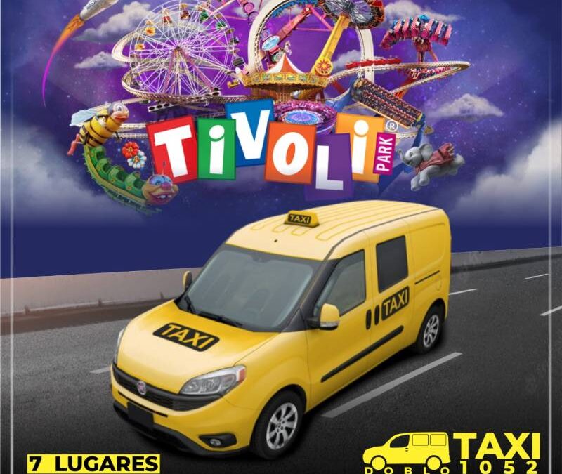 Que tal um Taxi Doblo 7 lugares pra levar você e sua família ao Tivoli Park?